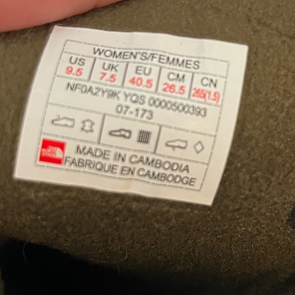 The North Face Purna Luxe Brown Pebbled Leather Mid Calf Lace Up Mid Calf Sz 9.5 - Picture 6 of 7